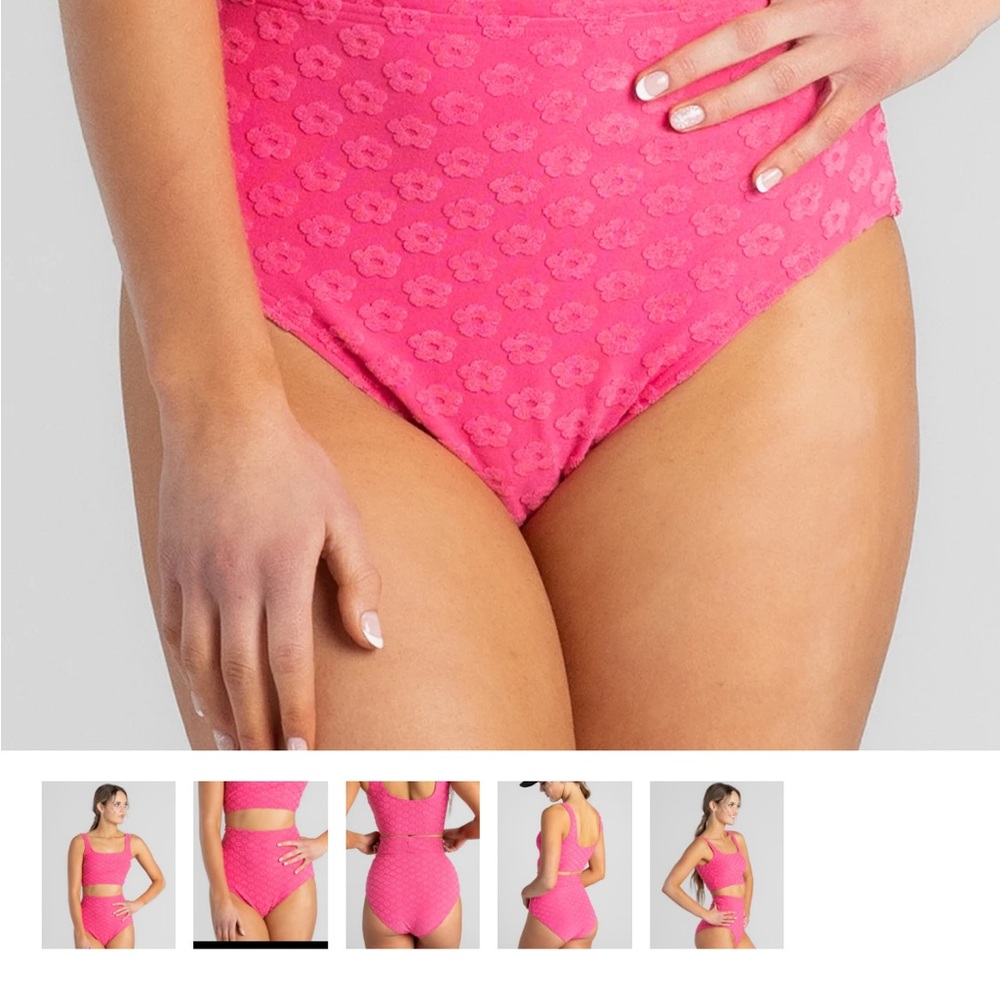 DownEast High Tide High Rise Jacquard Bottom - L / Pink Pop